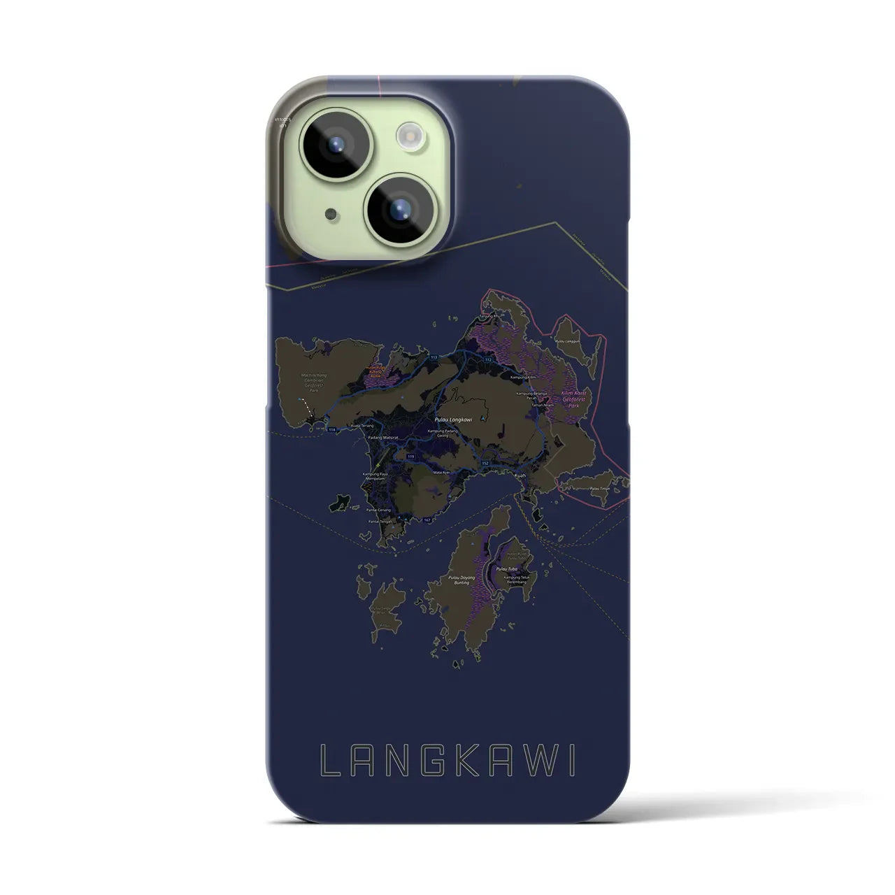 【ランカウイ(マレーシア)】地図柄iPhoneケース(バックカバータイプ)