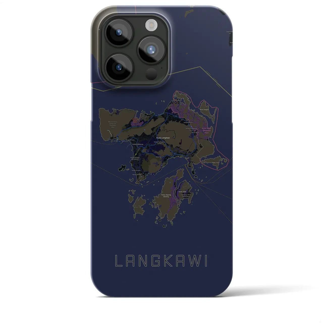 【ランカウイ(マレーシア)】地図柄iPhoneケース(バックカバータイプ)