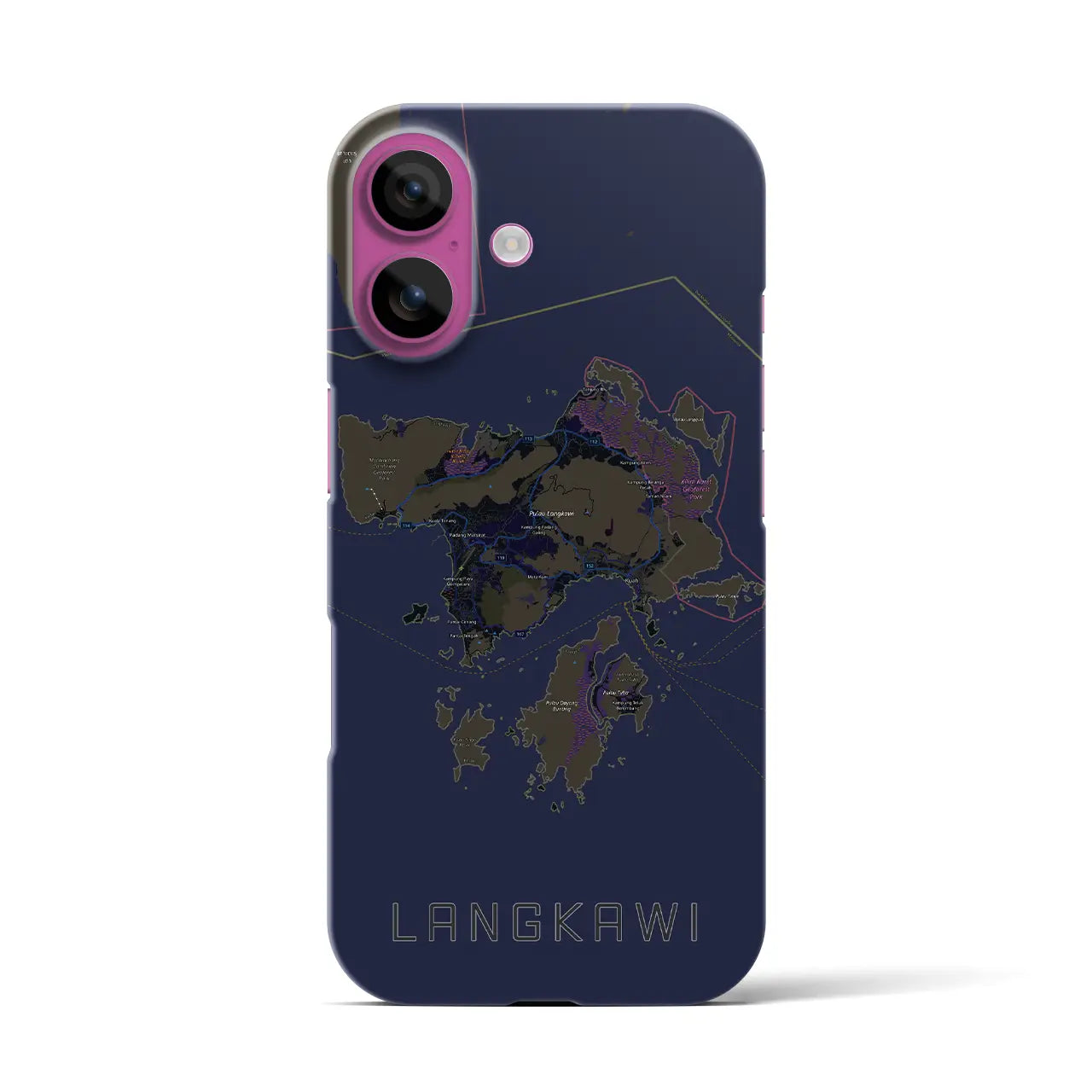 【ランカウイ(マレーシア)】地図柄iPhoneケース(バックカバータイプ)