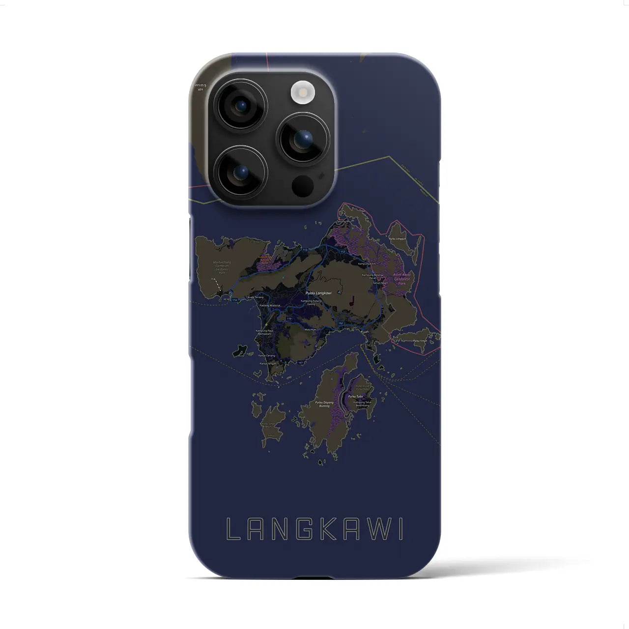 【ランカウイ(マレーシア)】地図柄iPhoneケース(バックカバータイプ)