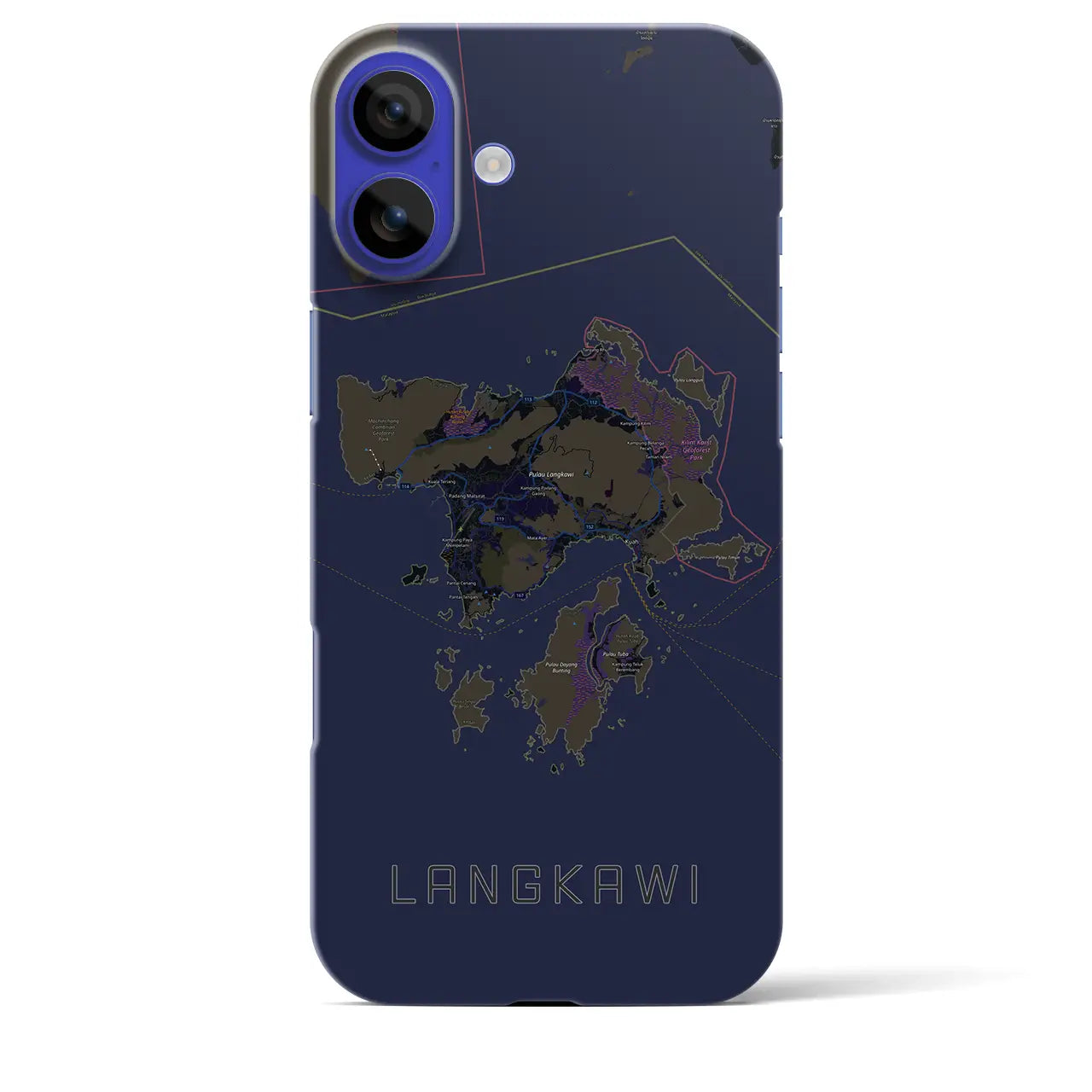 【ランカウイ(マレーシア)】地図柄iPhoneケース(バックカバータイプ)