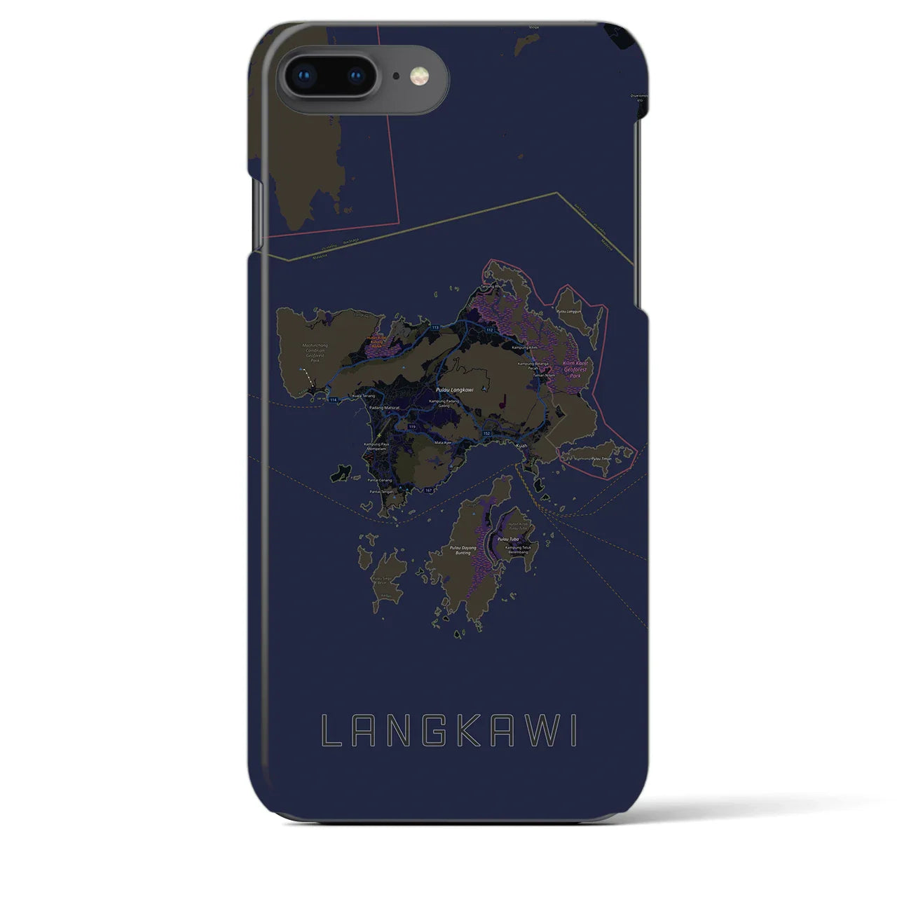 【ランカウイ(マレーシア)】地図柄iPhoneケース(バックカバータイプ)