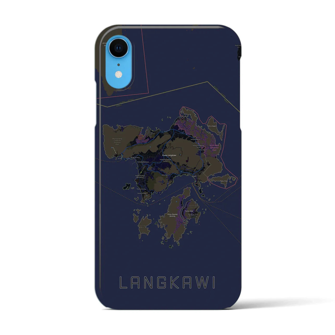 【ランカウイ(マレーシア)】地図柄iPhoneケース(バックカバータイプ)