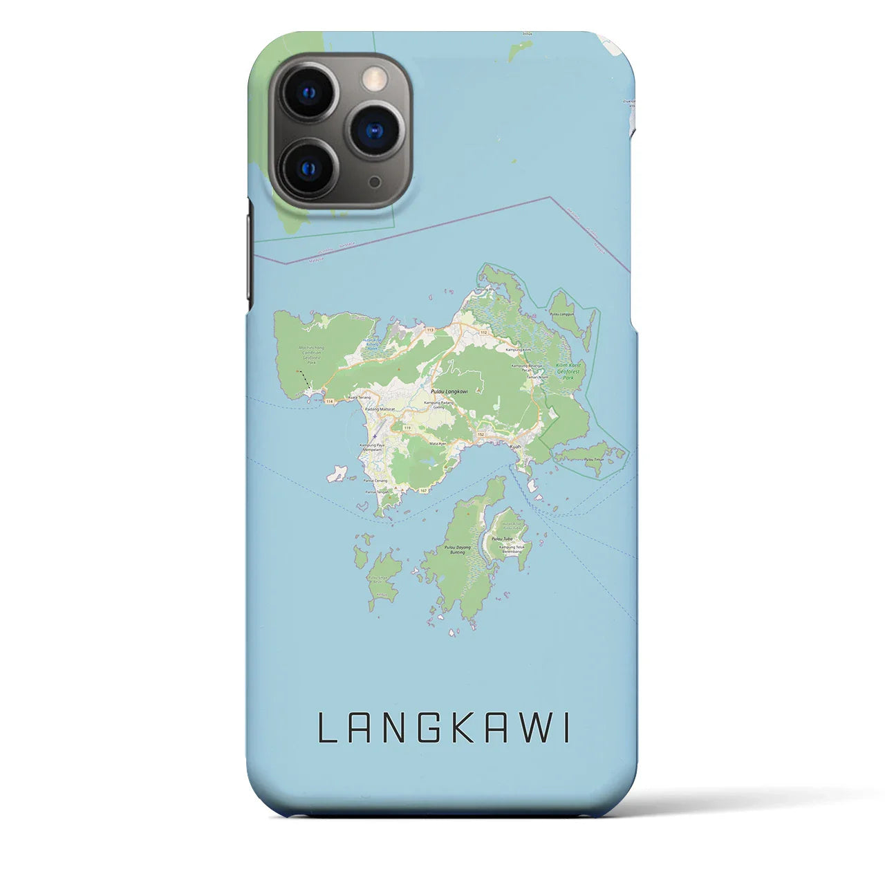 【ランカウイ(マレーシア)】地図柄iPhoneケース(バックカバータイプ)