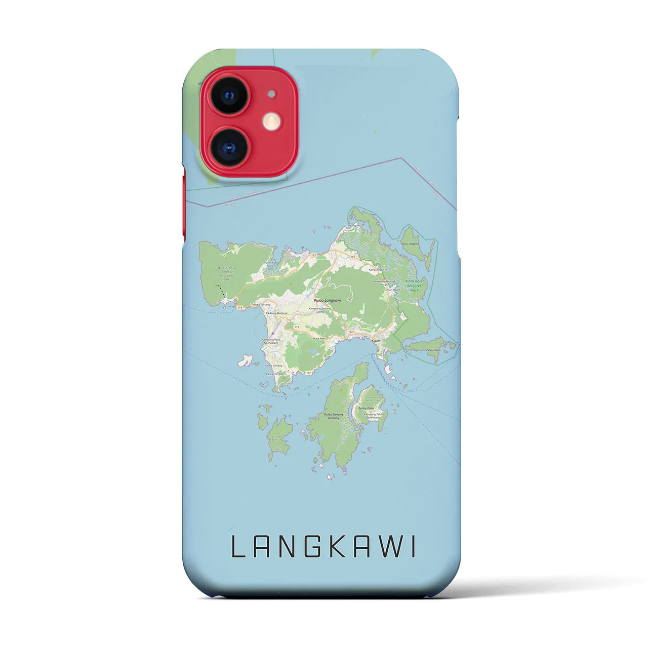 【ランカウイ(マレーシア)】地図柄iPhoneケース(バックカバータイプ)