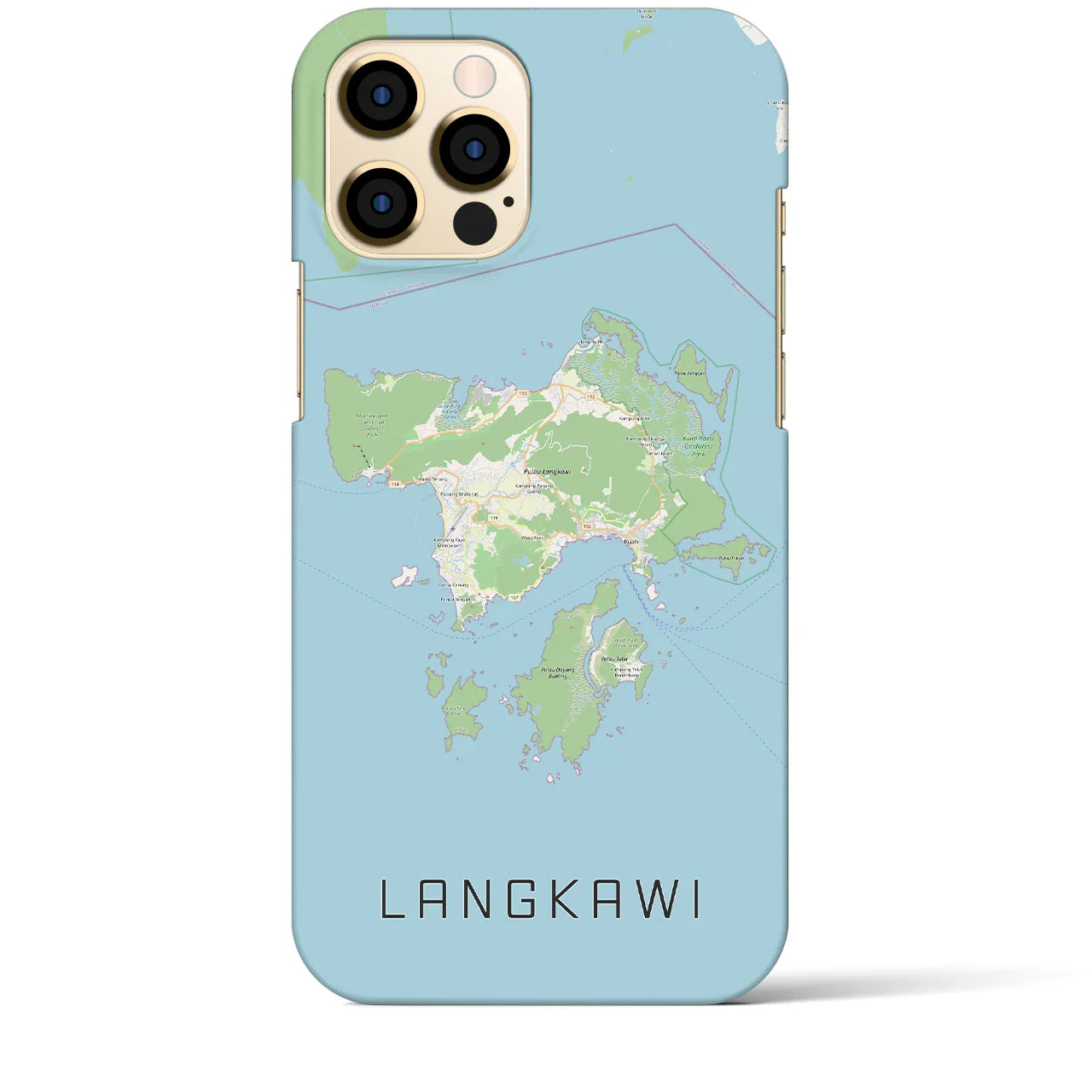 【ランカウイ(マレーシア)】地図柄iPhoneケース(バックカバータイプ)