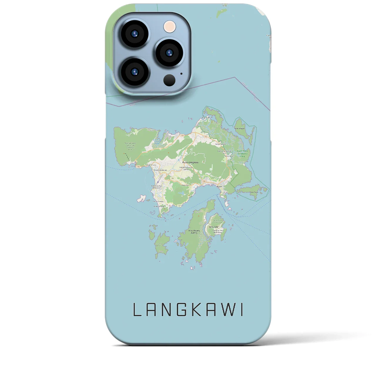 【ランカウイ(マレーシア)】地図柄iPhoneケース(バックカバータイプ)