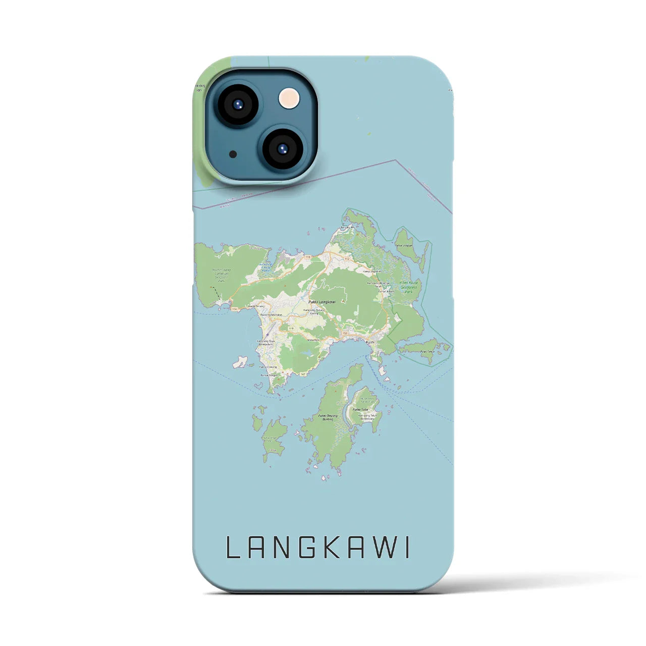 【ランカウイ(マレーシア)】地図柄iPhoneケース(バックカバータイプ)