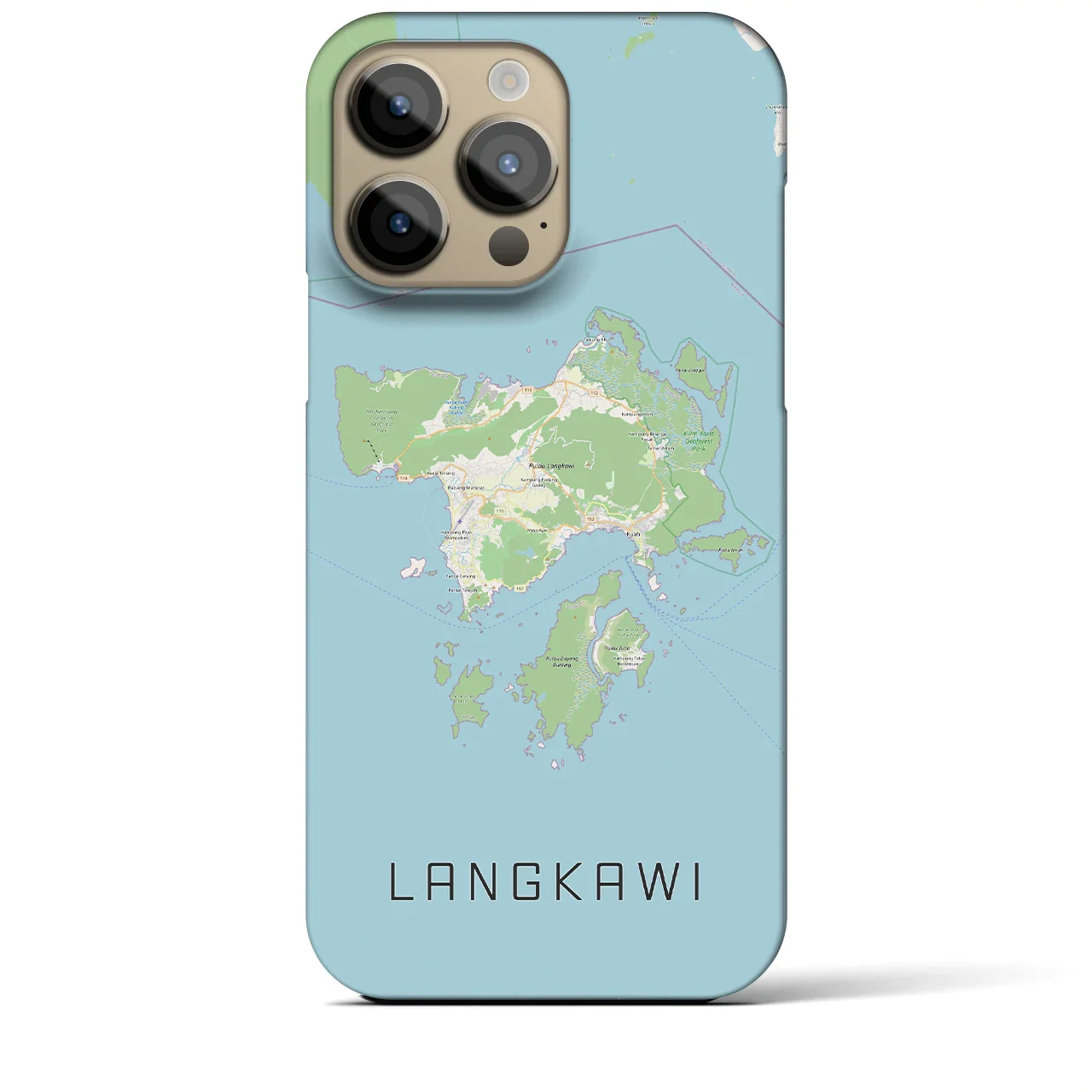 【ランカウイ(マレーシア)】地図柄iPhoneケース(バックカバータイプ)