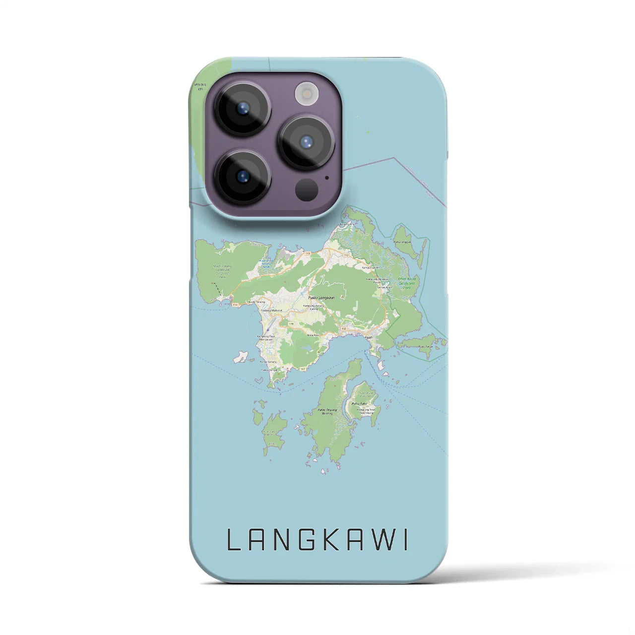 【ランカウイ(マレーシア)】地図柄iPhoneケース(バックカバータイプ)