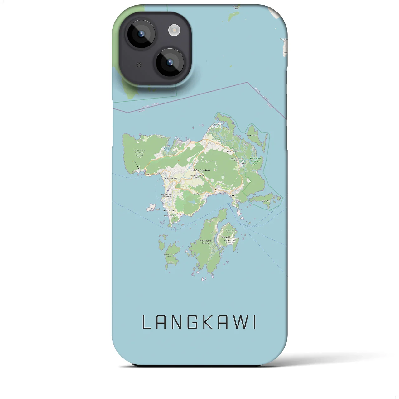 【ランカウイ(マレーシア)】地図柄iPhoneケース(バックカバータイプ)