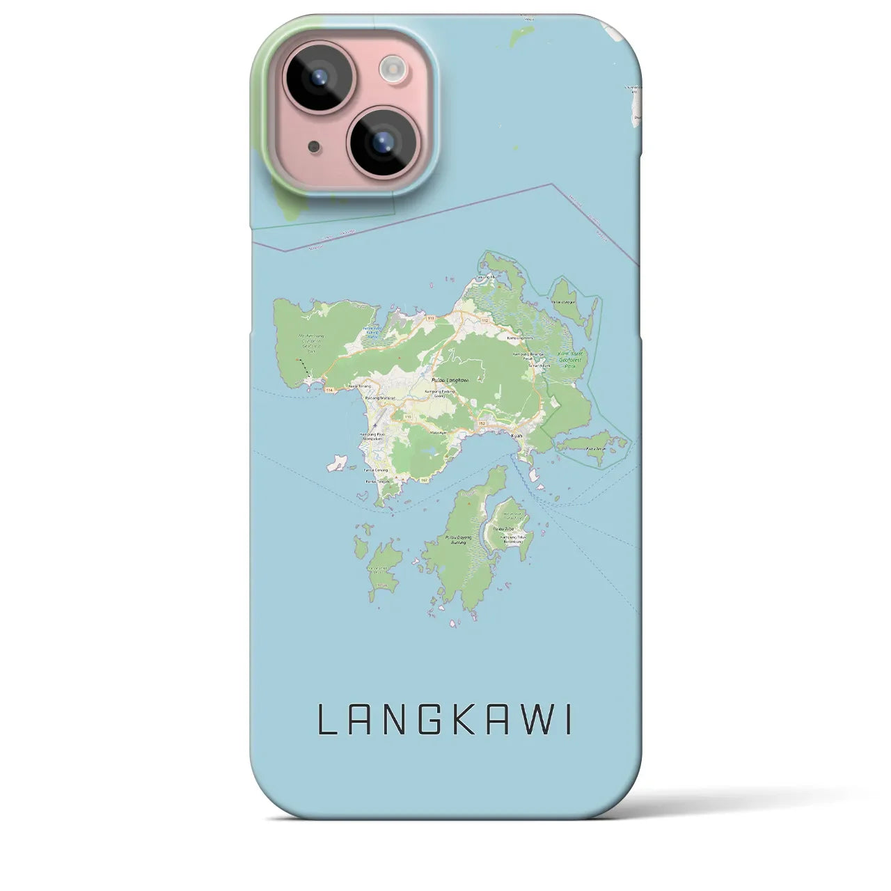 【ランカウイ(マレーシア)】地図柄iPhoneケース(バックカバータイプ)