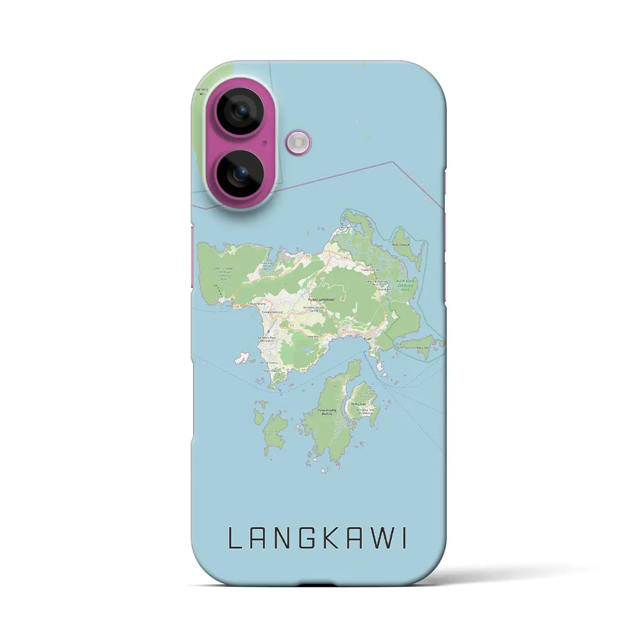 【ランカウイ(マレーシア)】地図柄iPhoneケース(バックカバータイプ)