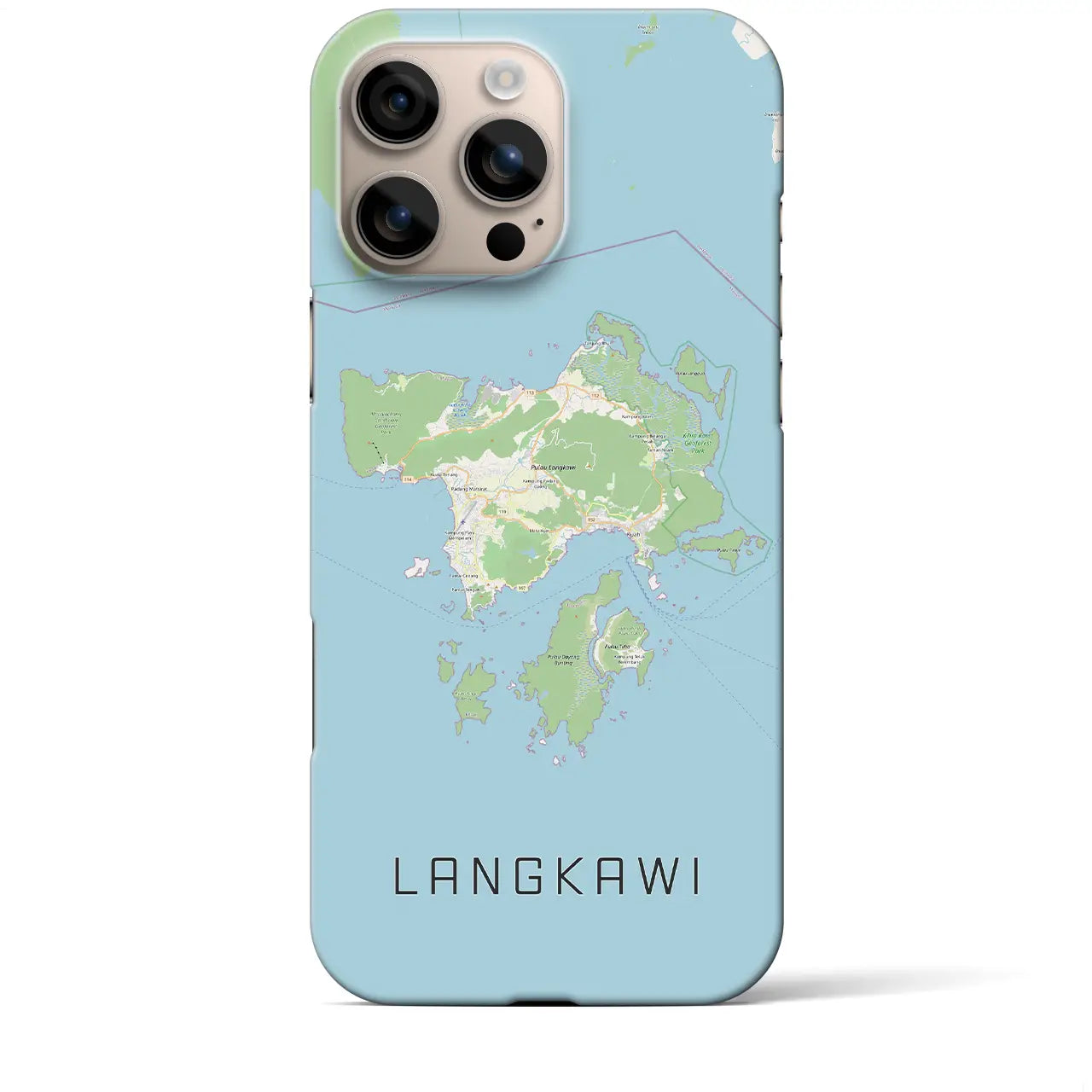 【ランカウイ(マレーシア)】地図柄iPhoneケース(バックカバータイプ)