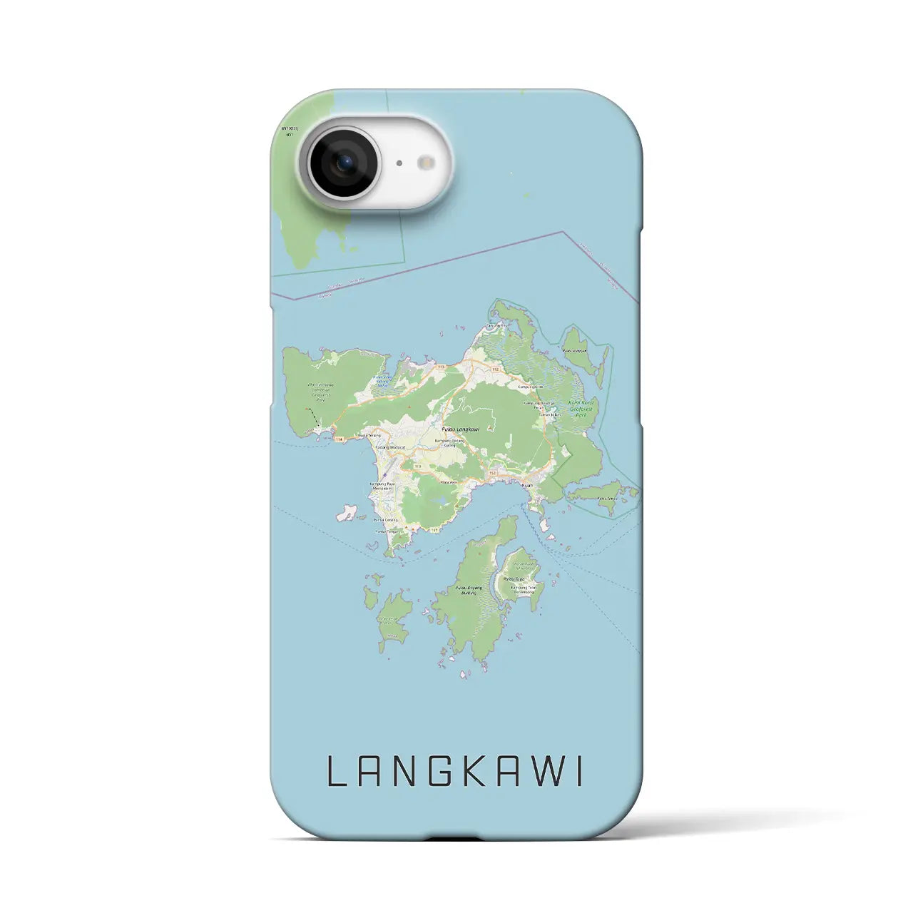 【ランカウイ(マレーシア)】地図柄iPhoneケース(バックカバータイプ)