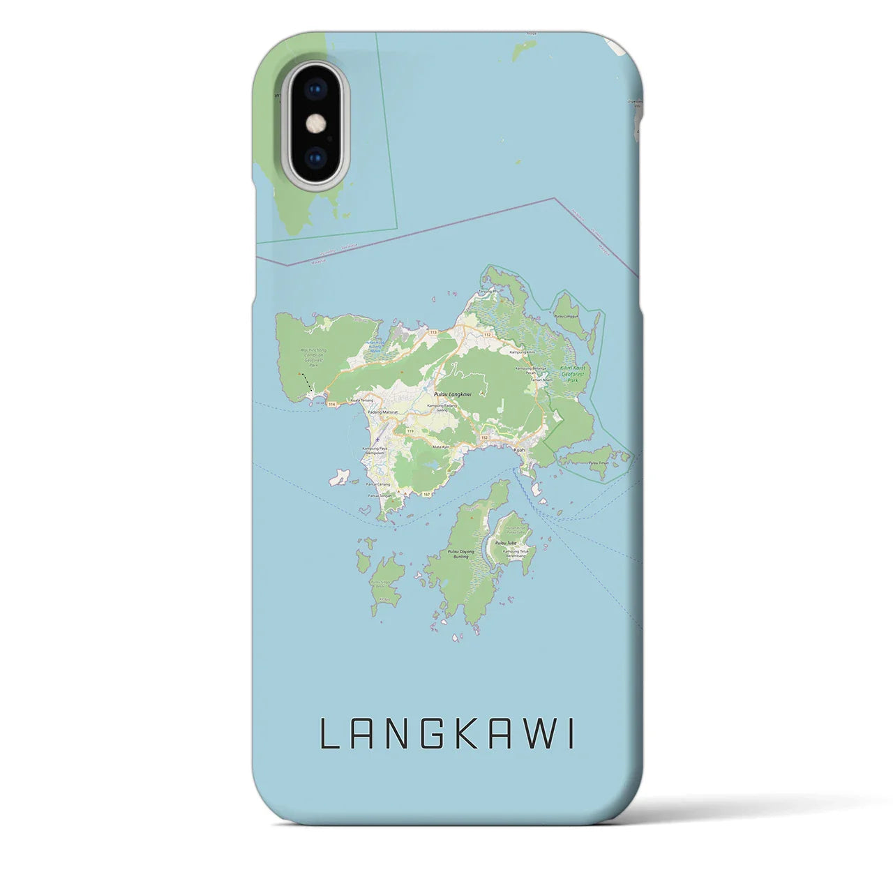 【ランカウイ(マレーシア)】地図柄iPhoneケース(バックカバータイプ)