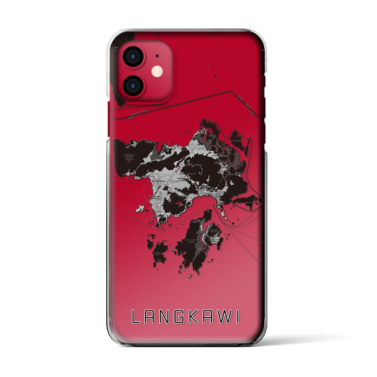 【ランカウイ(マレーシア)】地図柄iPhoneケース(クリアタイプ)