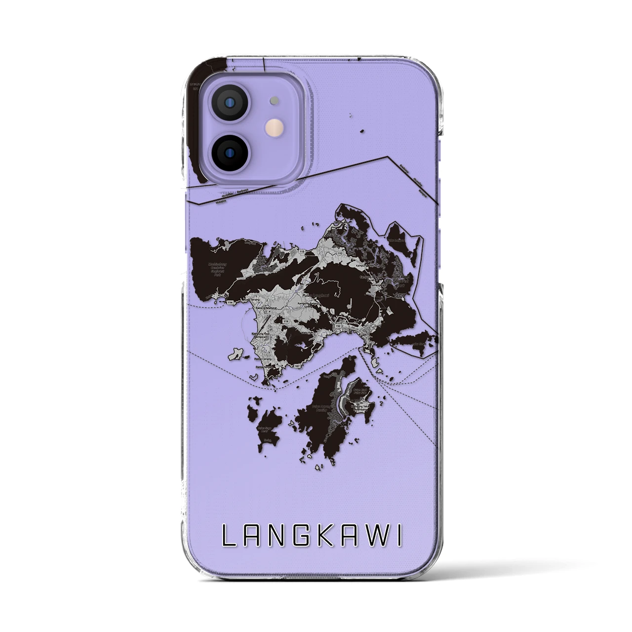 【ランカウイ(マレーシア)】地図柄iPhoneケース(クリアタイプ)