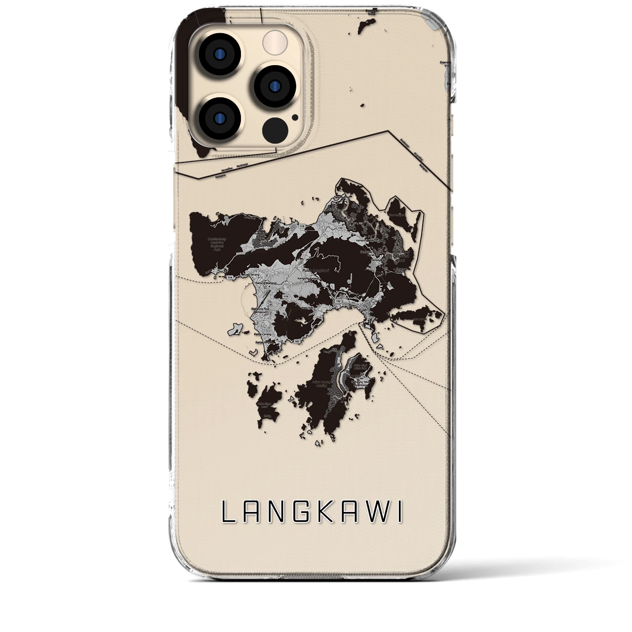 【ランカウイ(マレーシア)】地図柄iPhoneケース(クリアタイプ)