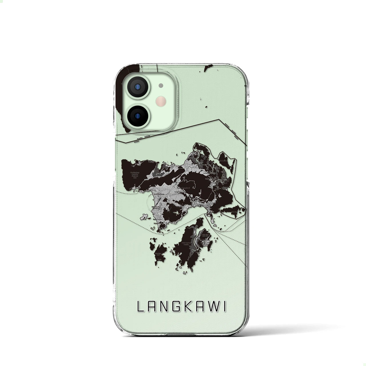 【ランカウイ(マレーシア)】地図柄iPhoneケース(クリアタイプ)