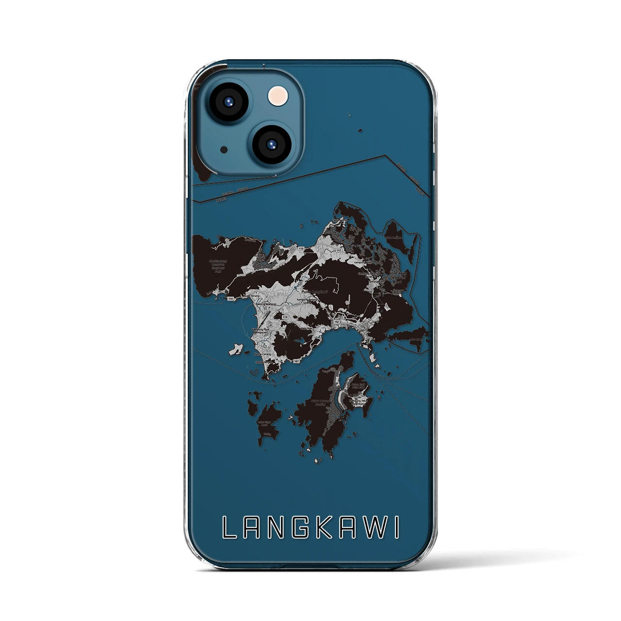 【ランカウイ(マレーシア)】地図柄iPhoneケース(クリアタイプ)