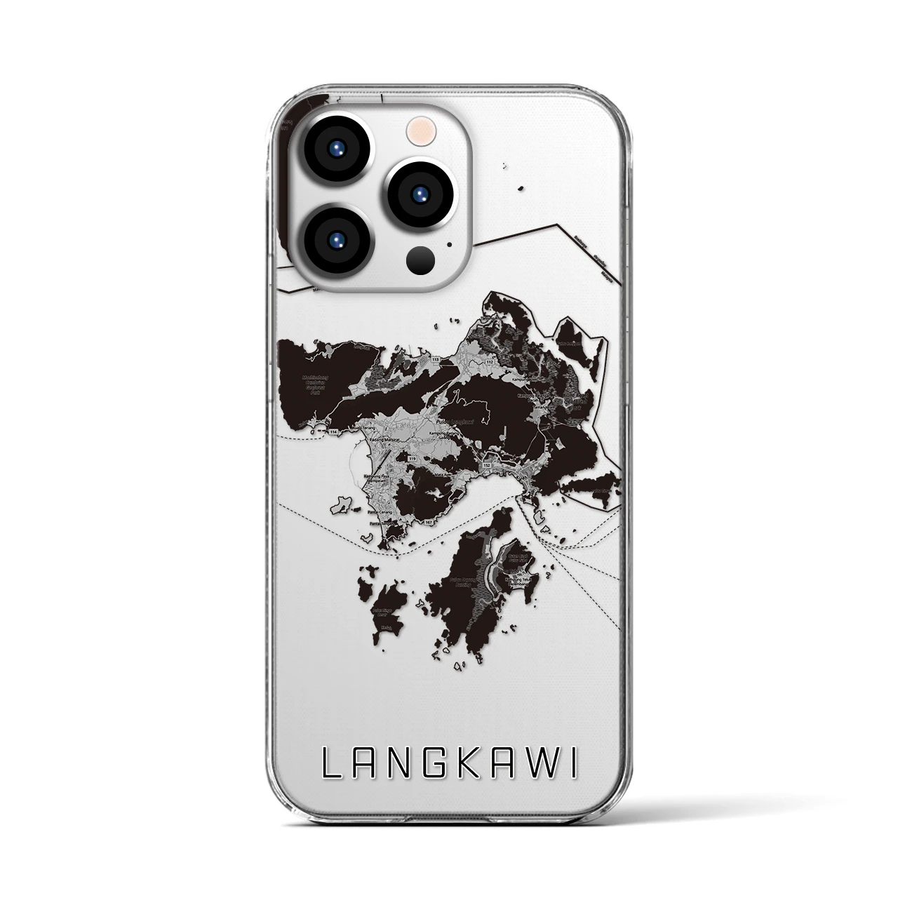 【ランカウイ(マレーシア)】地図柄iPhoneケース(クリアタイプ)