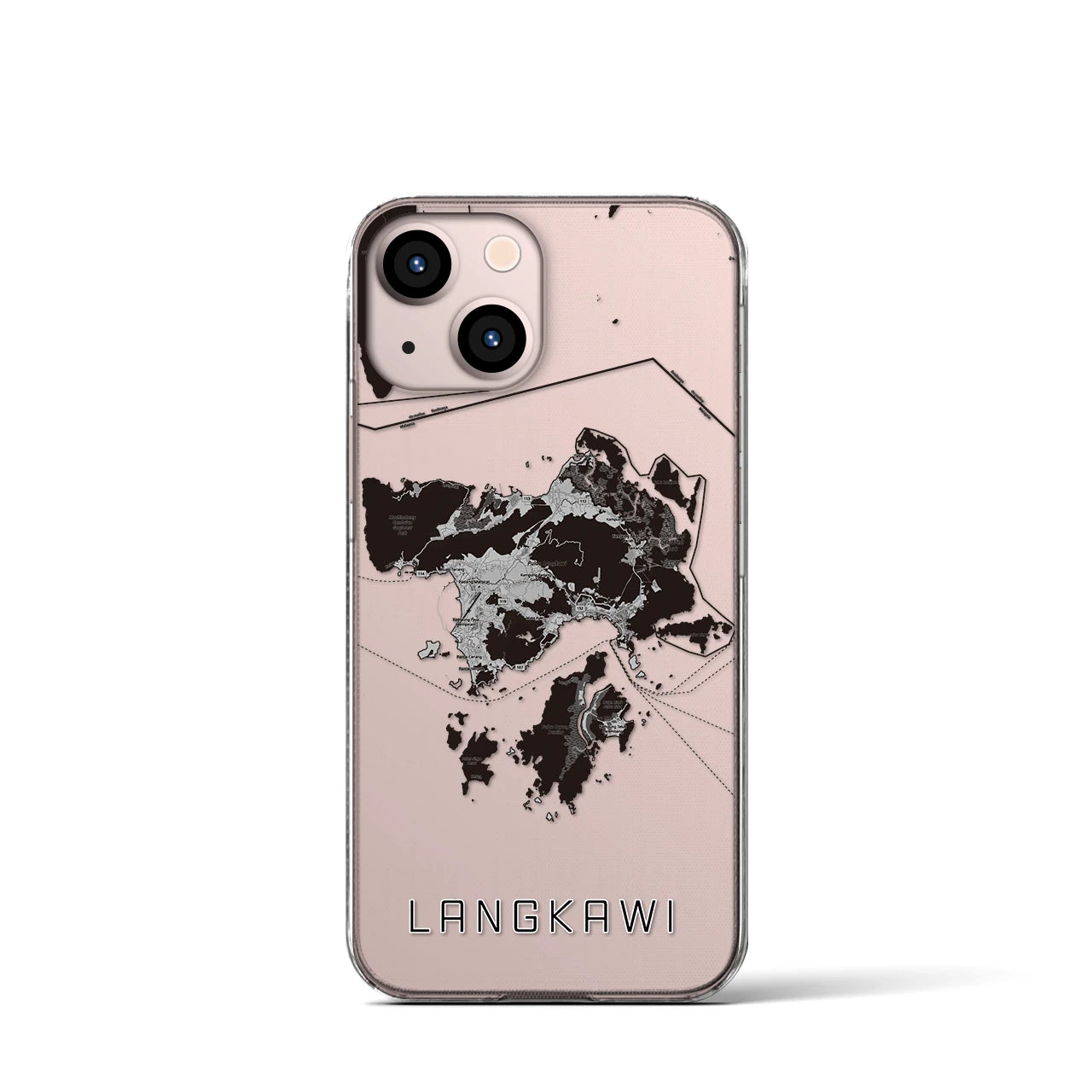 【ランカウイ(マレーシア)】地図柄iPhoneケース(クリアタイプ)
