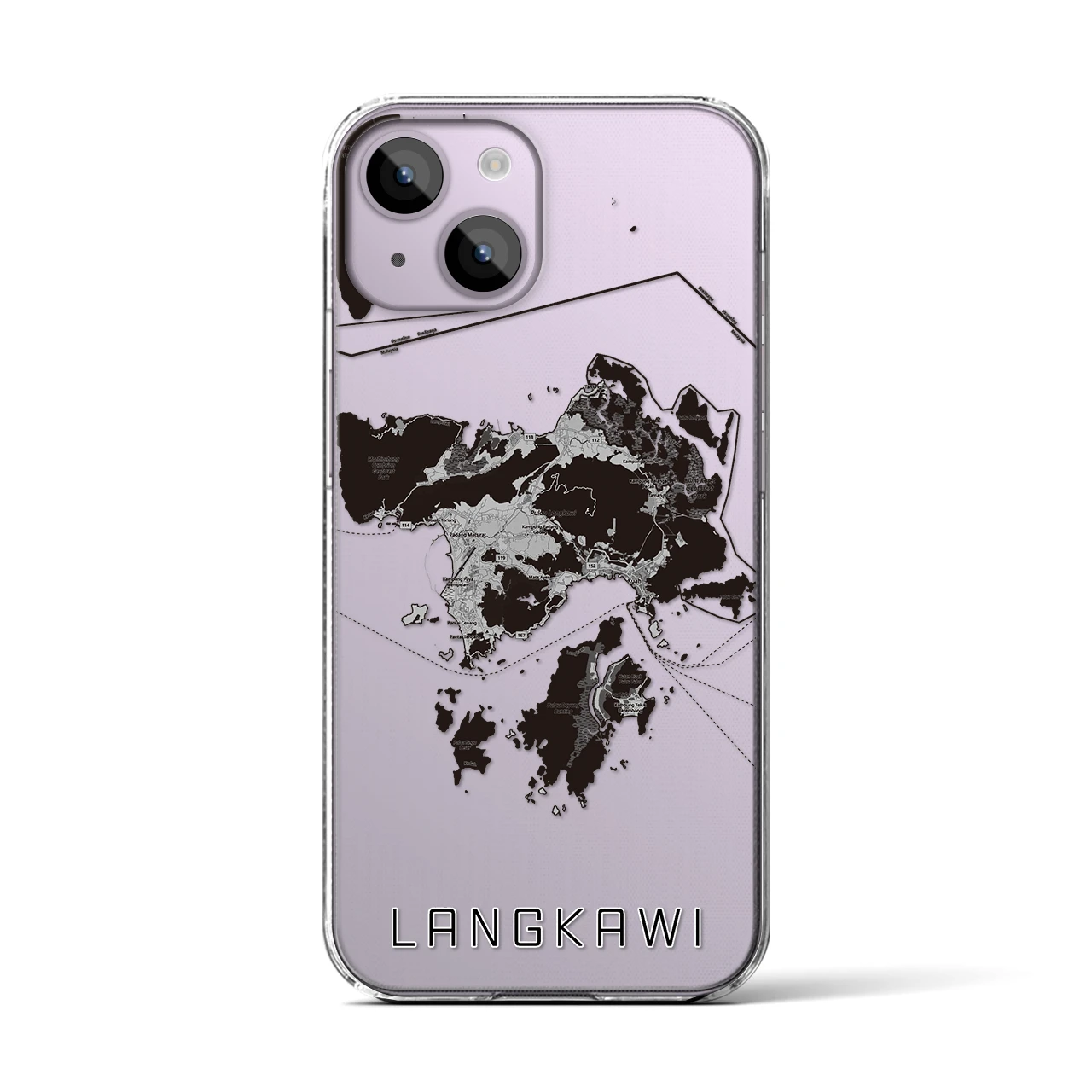 【ランカウイ(マレーシア)】地図柄iPhoneケース(クリアタイプ)