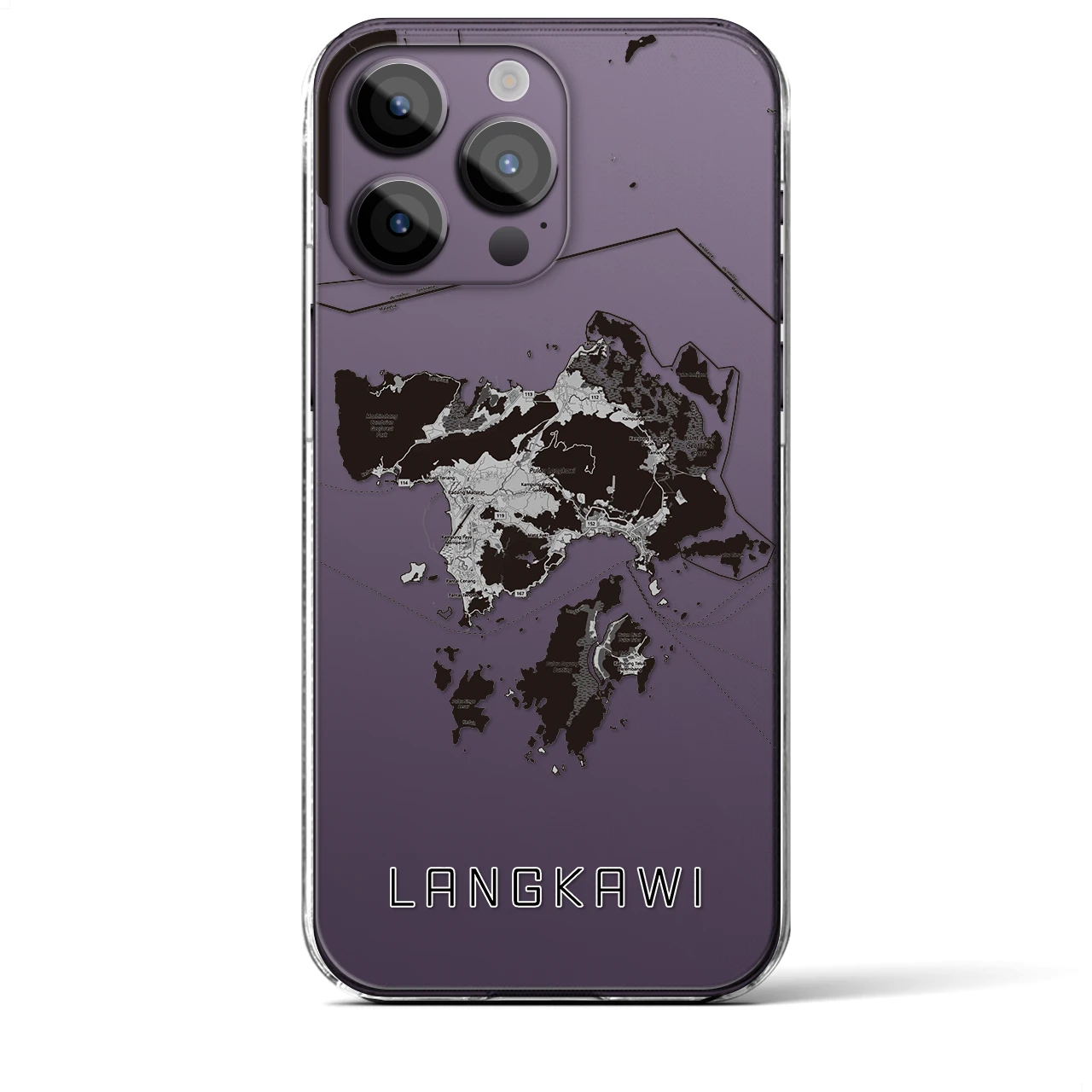 【ランカウイ(マレーシア)】地図柄iPhoneケース(クリアタイプ)