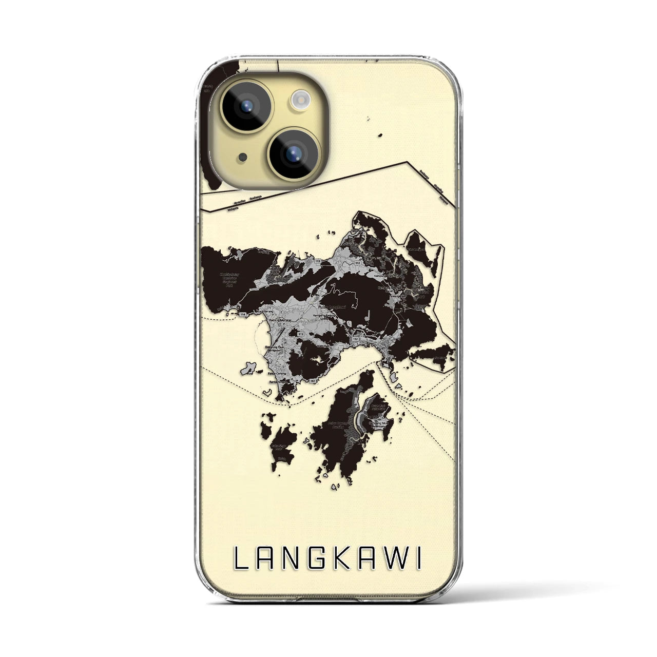 【ランカウイ(マレーシア)】地図柄iPhoneケース(クリアタイプ)