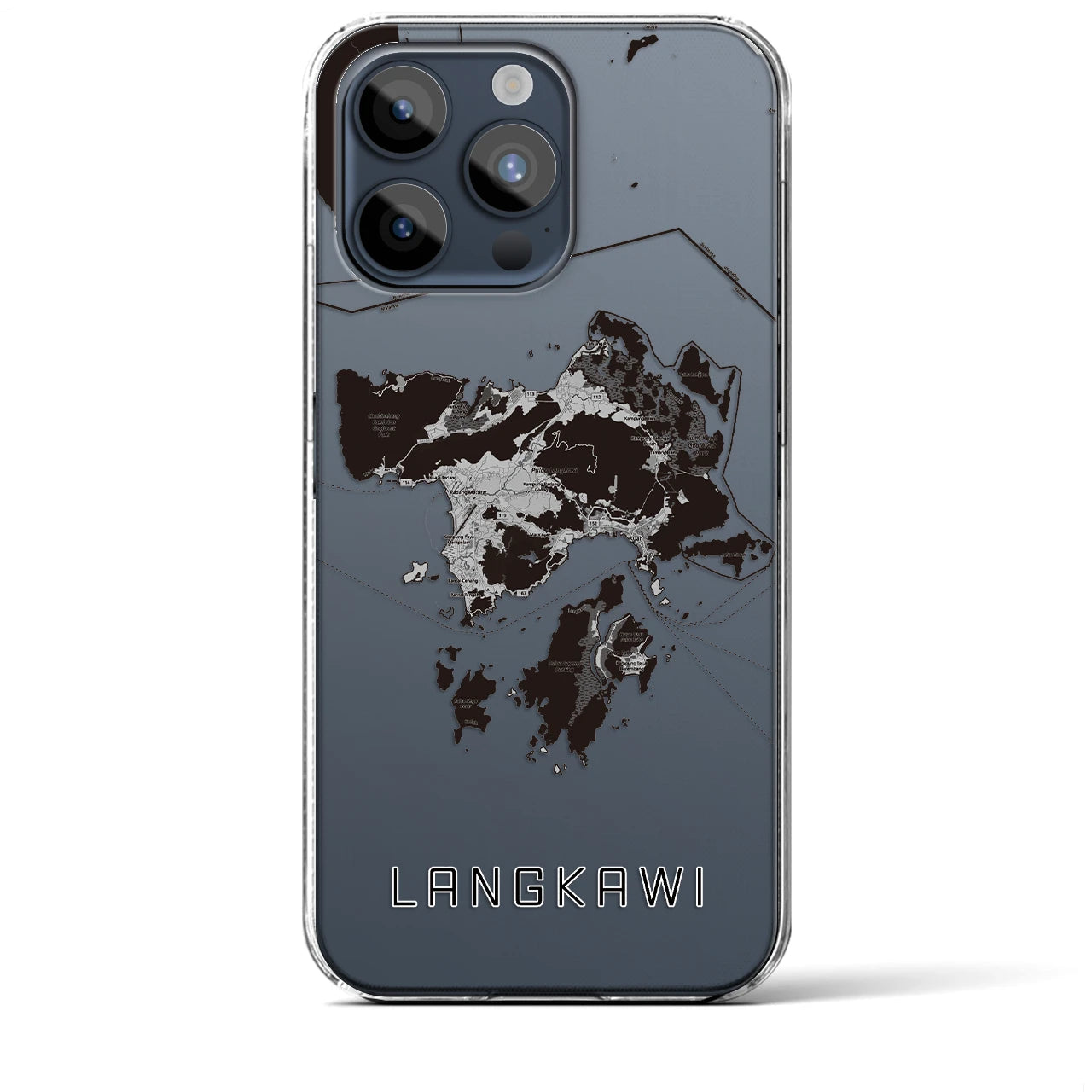 【ランカウイ(マレーシア)】地図柄iPhoneケース(クリアタイプ)