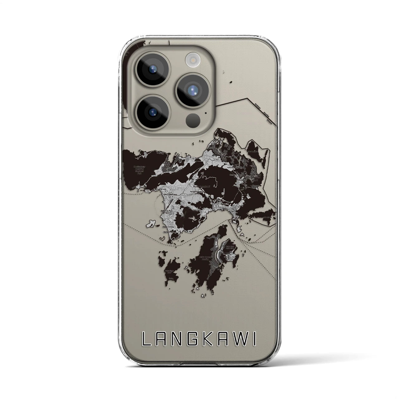 【ランカウイ(マレーシア)】地図柄iPhoneケース(クリアタイプ)