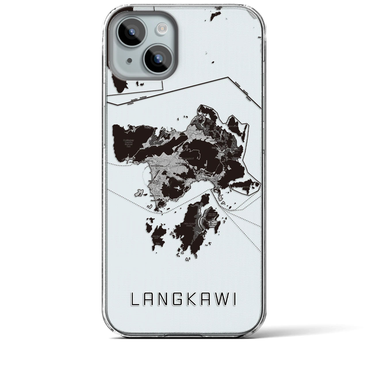 【ランカウイ(マレーシア)】地図柄iPhoneケース(クリアタイプ)