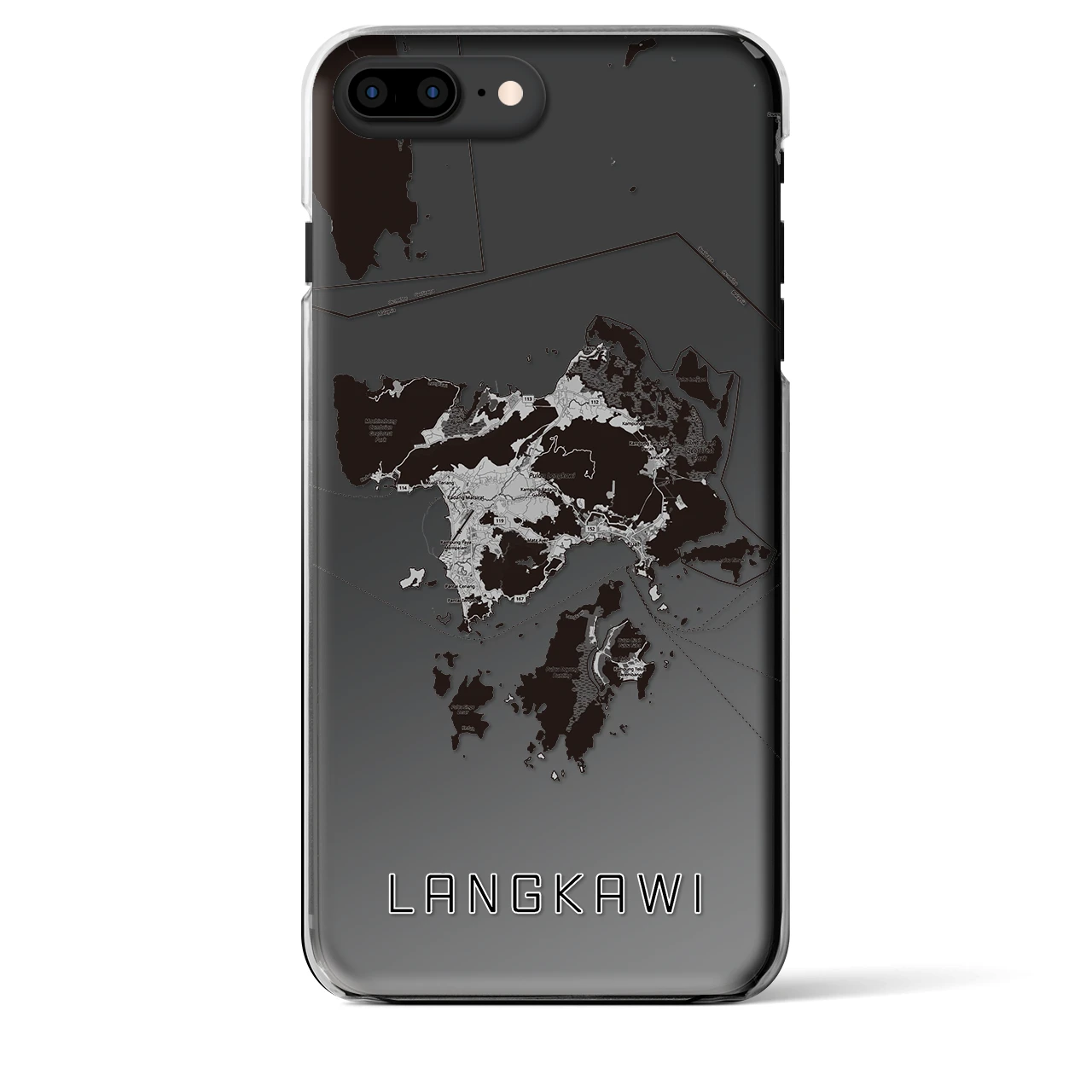 【ランカウイ(マレーシア)】地図柄iPhoneケース(クリアタイプ)