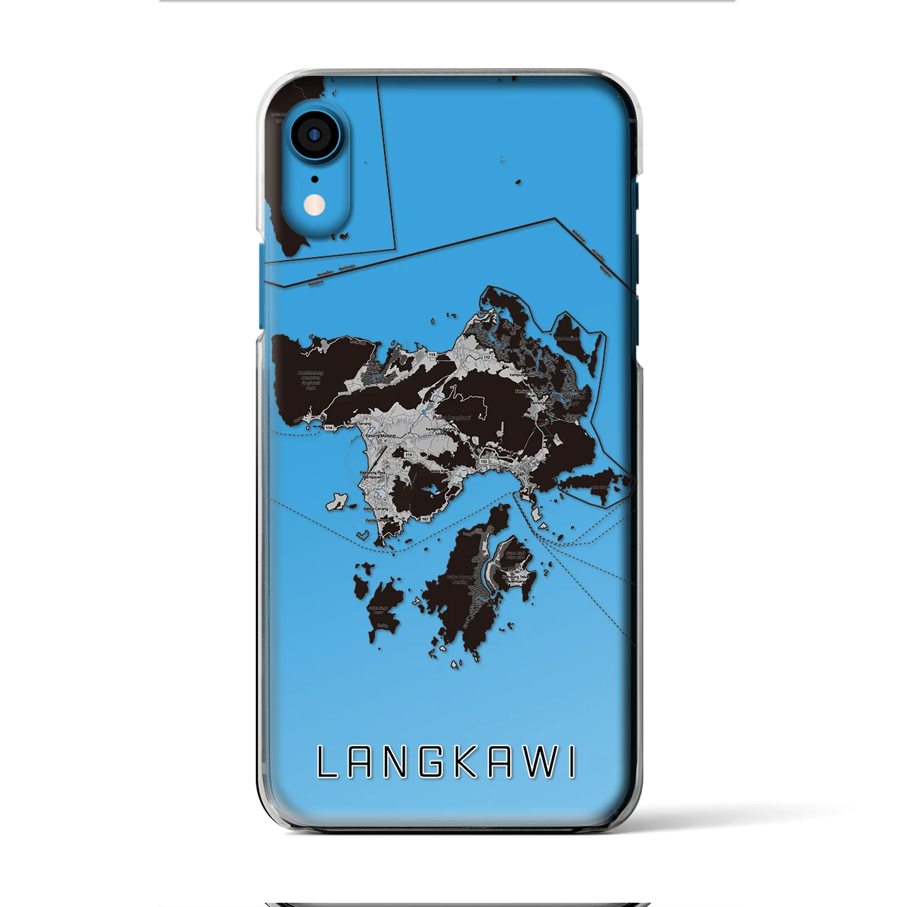 【ランカウイ(マレーシア)】地図柄iPhoneケース(クリアタイプ)