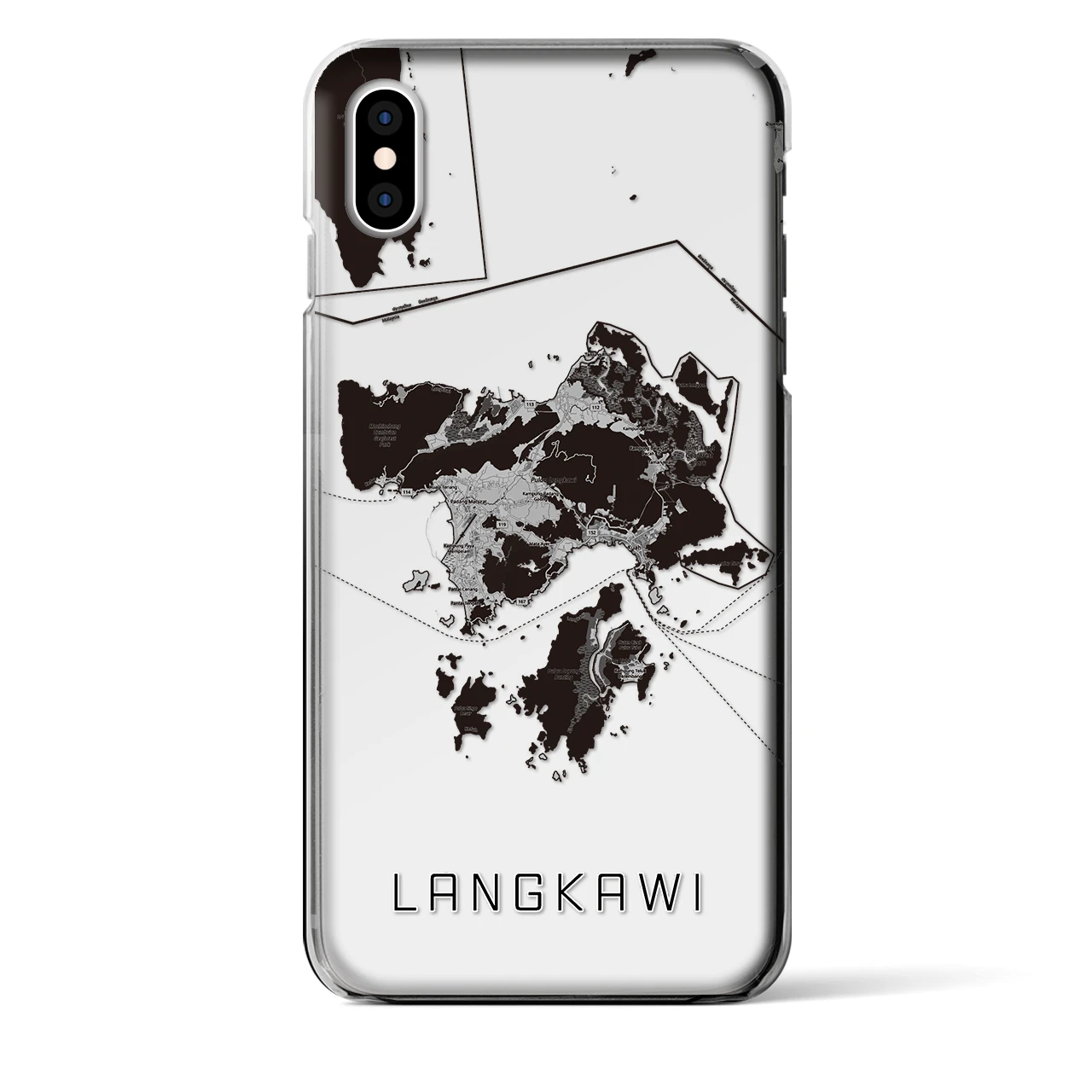 【ランカウイ(マレーシア)】地図柄iPhoneケース(クリアタイプ)