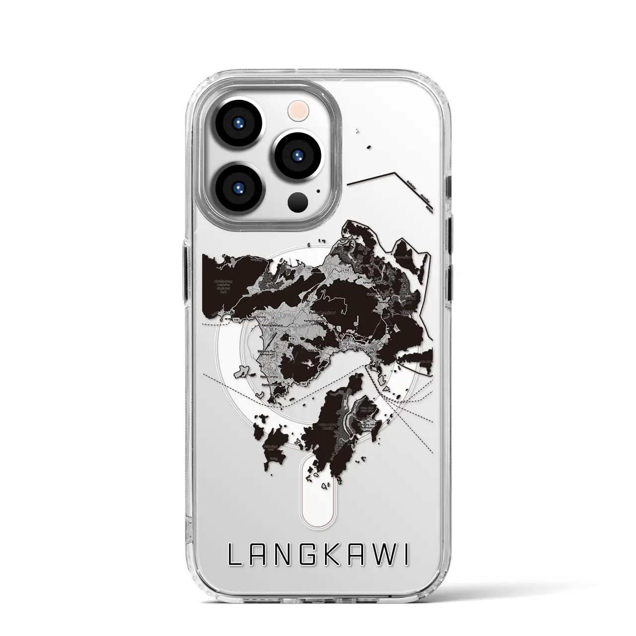 【ランカウイ(マレーシア)】地図柄iPhoneケース(MagSafeタイプ)