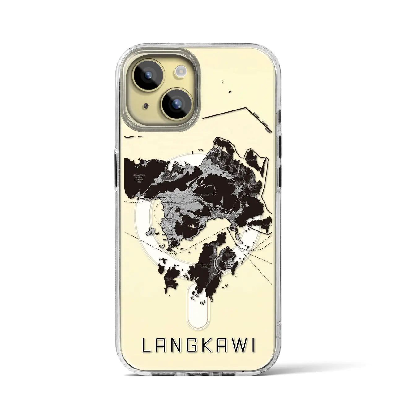 【ランカウイ(マレーシア)】地図柄iPhoneケース(MagSafeタイプ)