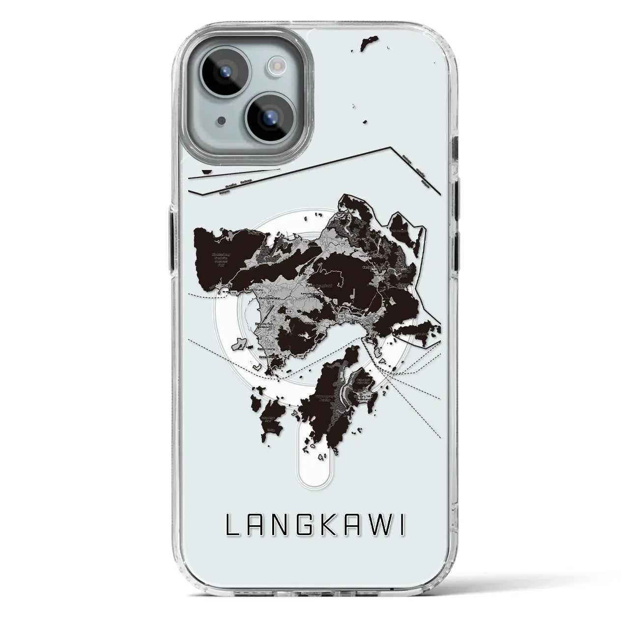 【ランカウイ(マレーシア)】地図柄iPhoneケース(MagSafeタイプ)