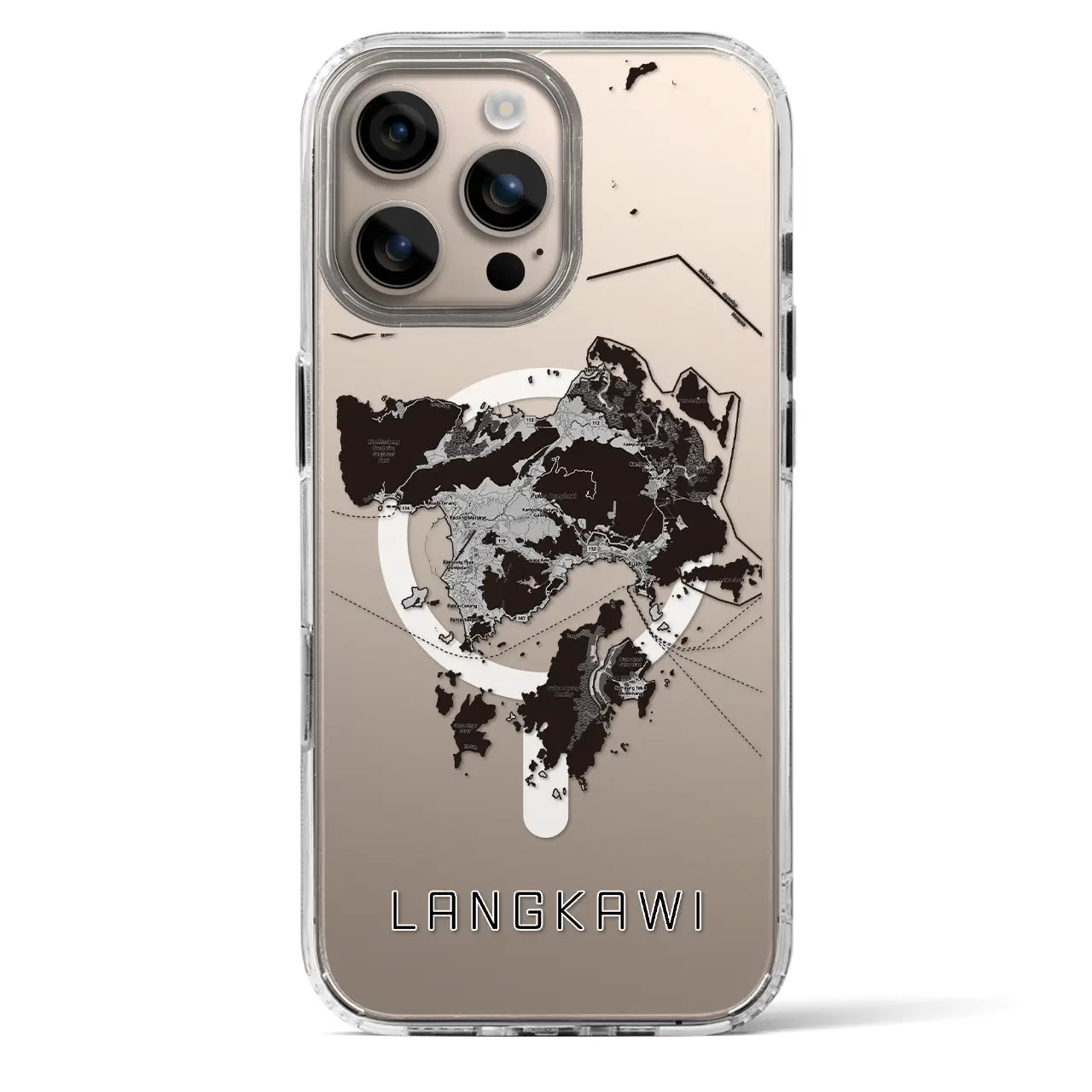 【ランカウイ(マレーシア)】地図柄iPhoneケース(MagSafeタイプ)