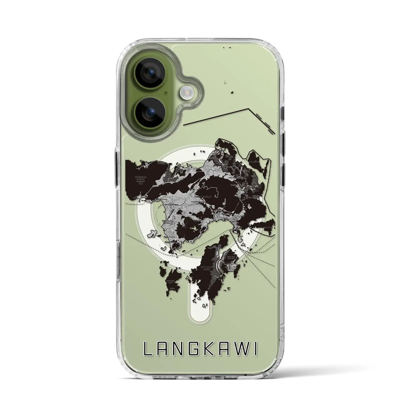 【ランカウイ(マレーシア)】地図柄iPhoneケース(MagSafeタイプ)