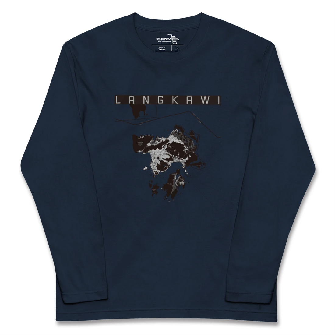 【ランカウイ(マレーシア)】地図柄ロングスリーブTシャツ