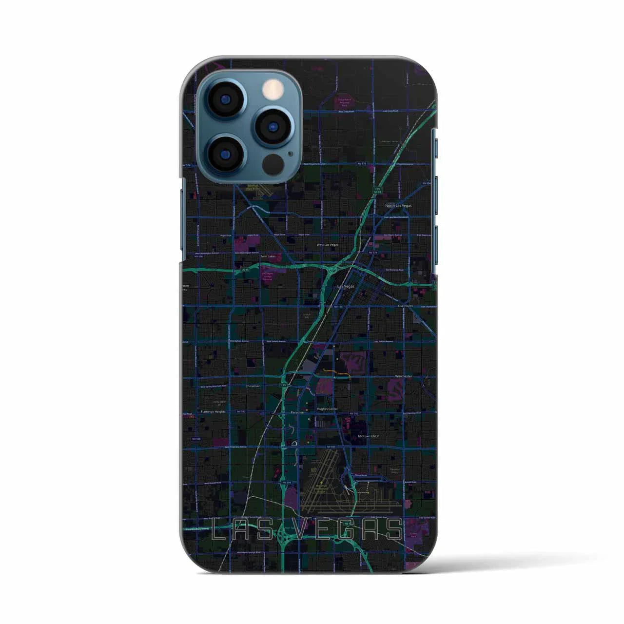 【ラスベガス(アメリカ)】地図柄iPhoneケース(バックカバータイプ)