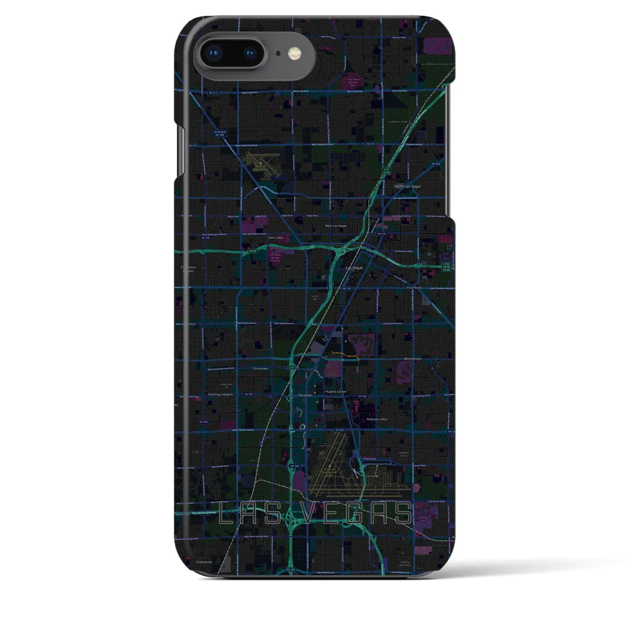 【ラスベガス(アメリカ)】地図柄iPhoneケース(バックカバータイプ)
