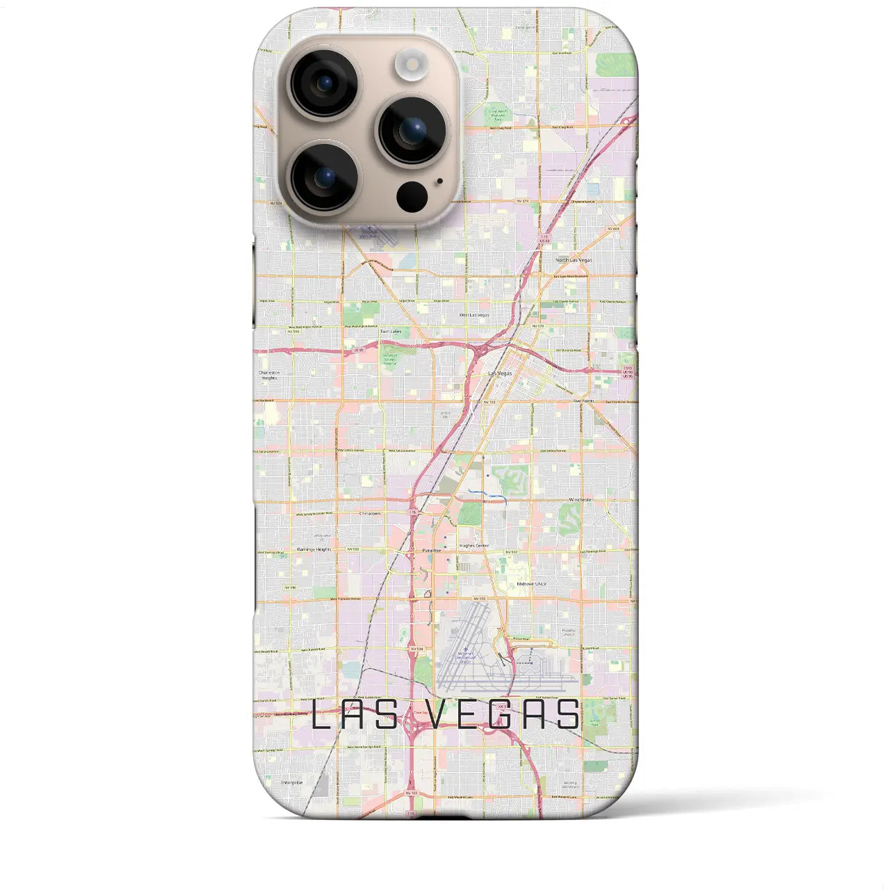 【ラスベガス(アメリカ)】地図柄iPhoneケース(バックカバータイプ)