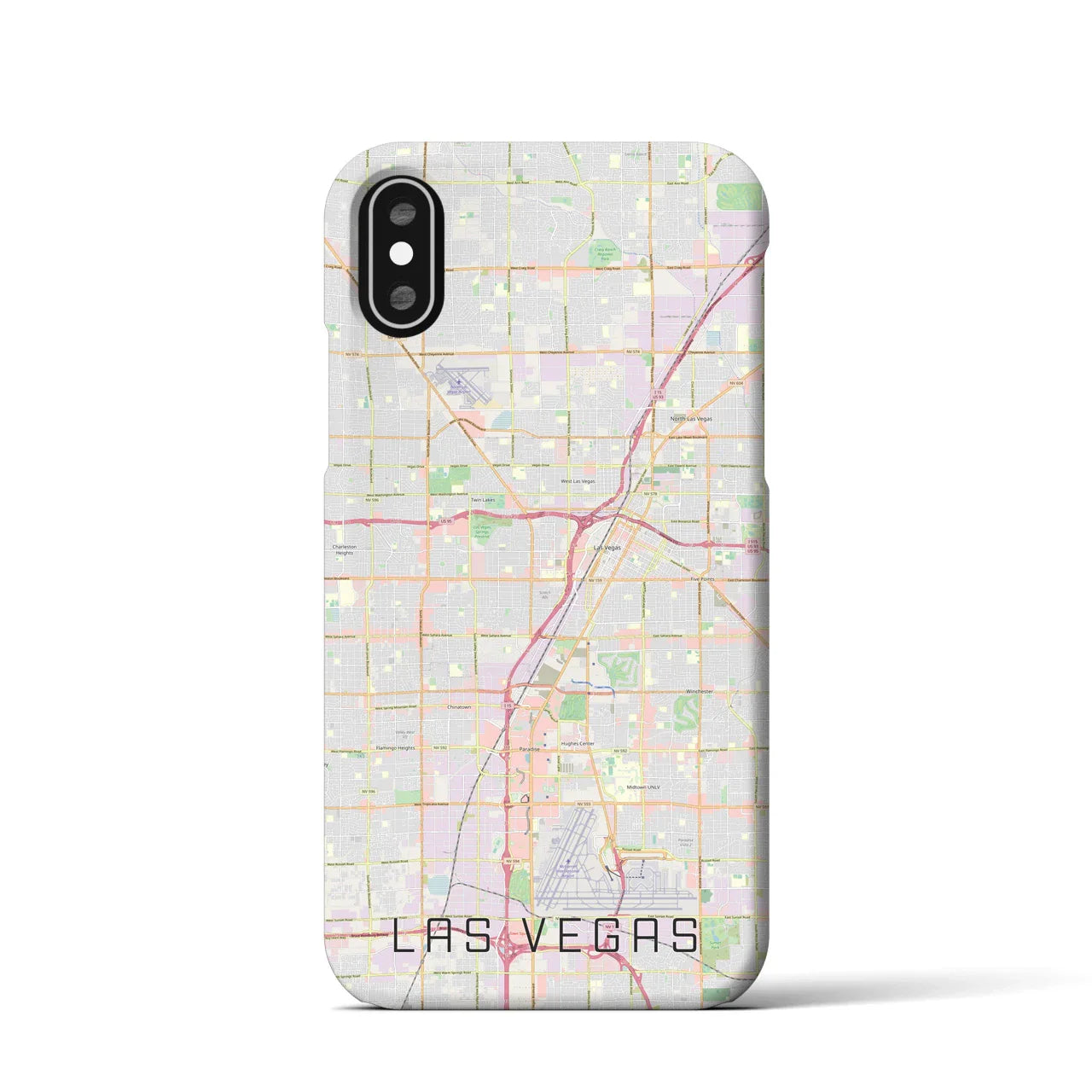 【ラスベガス(アメリカ)】地図柄iPhoneケース(バックカバータイプ)