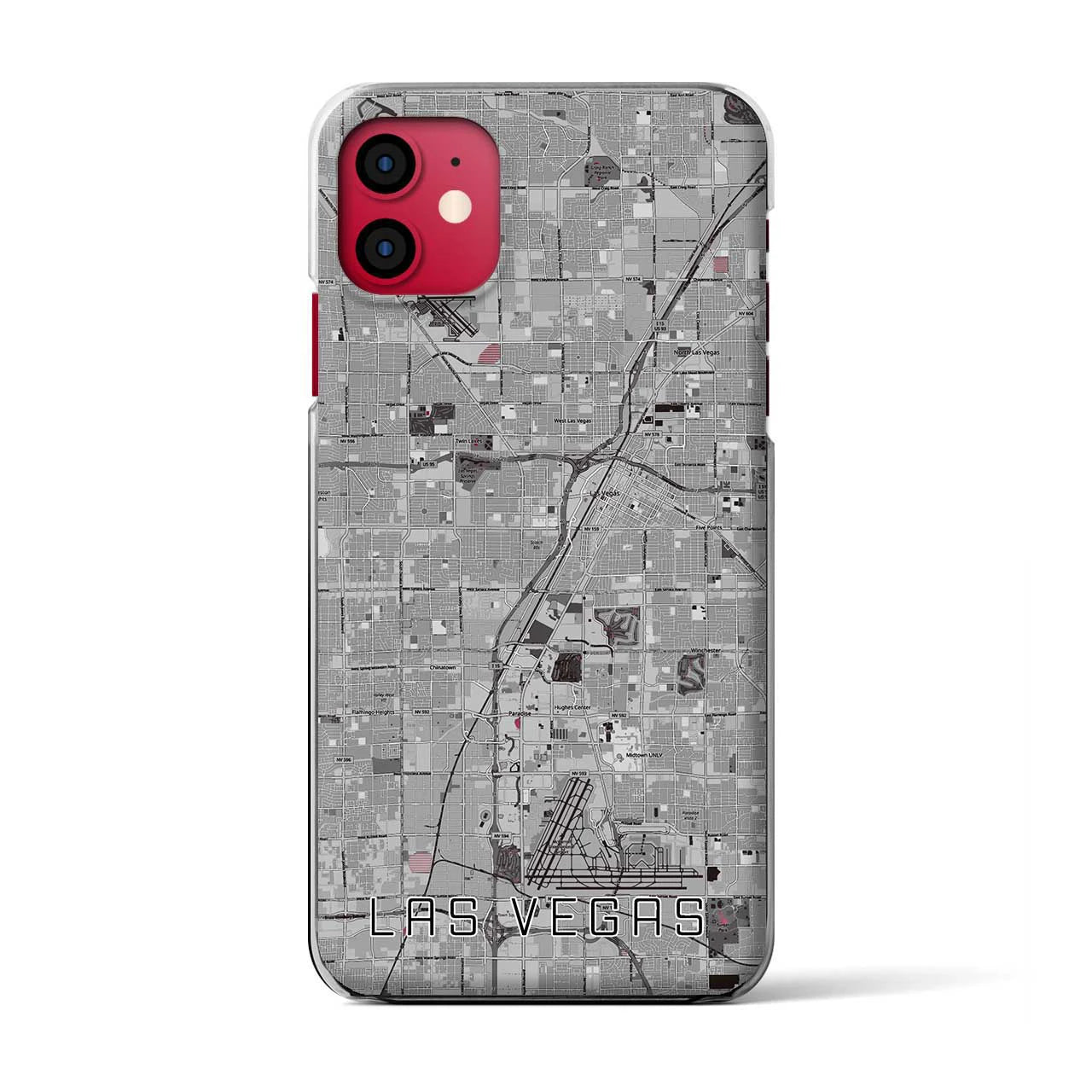 【ラスベガス(アメリカ)】地図柄iPhoneケース(クリアタイプ)