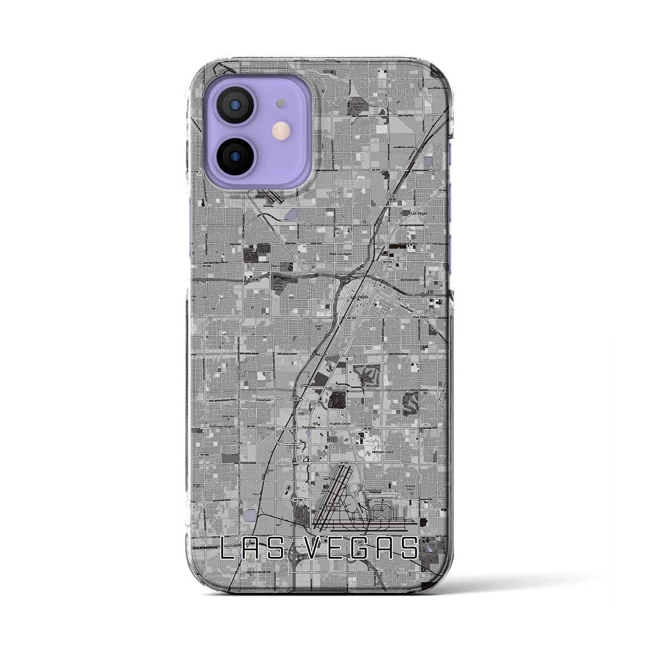 【ラスベガス(アメリカ)】地図柄iPhoneケース(クリアタイプ)