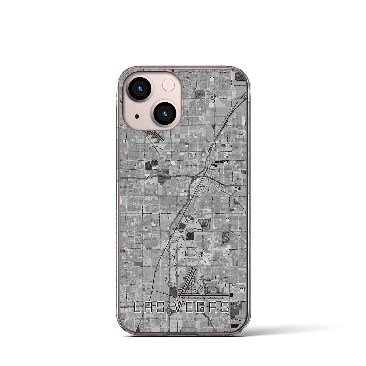 【ラスベガス(アメリカ)】地図柄iPhoneケース(クリアタイプ)