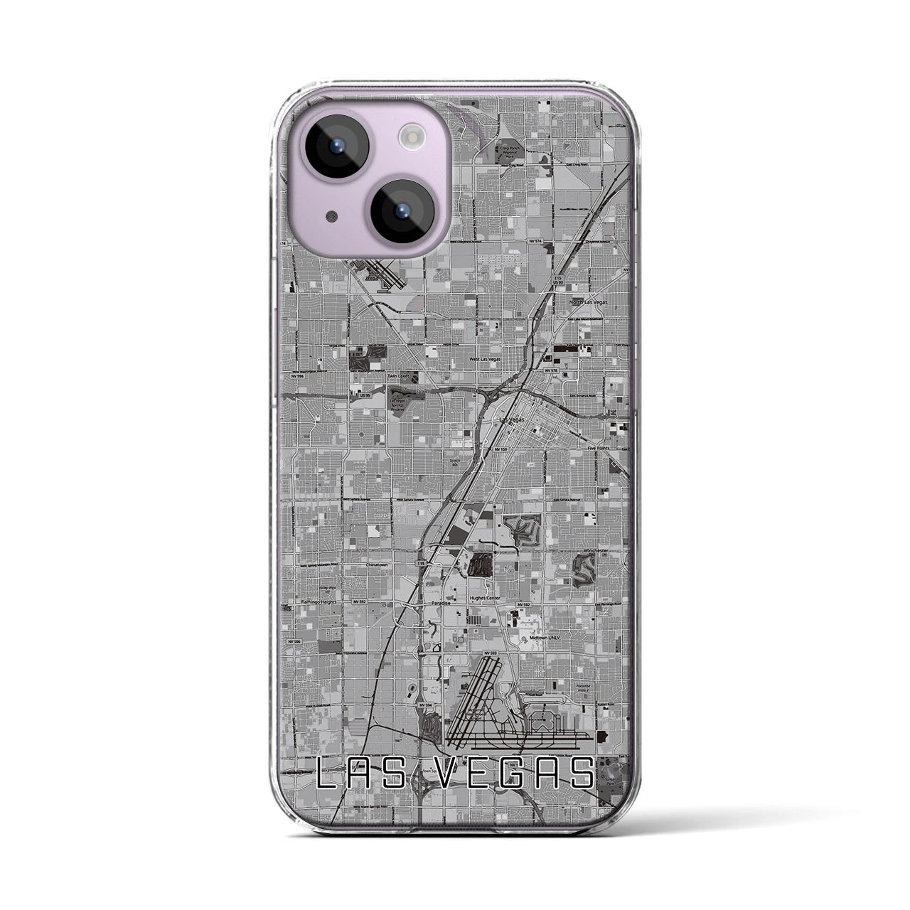 【ラスベガス(アメリカ)】地図柄iPhoneケース(クリアタイプ)